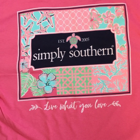 Simply Southern Tops - NWT! Long Sleeve Simply Southern Pink Shirt